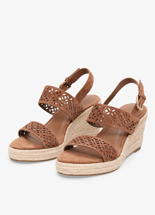Phase Eight Espadrille van suède - detail 2 bruin