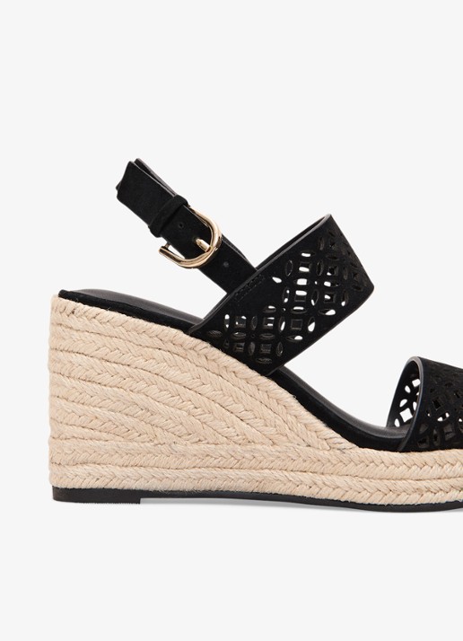 Phase Eight Espadrille van suède - detail 4 zwart