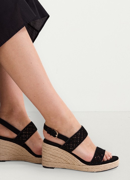 Phase Eight Espadrille van suède - detail 6 zwart