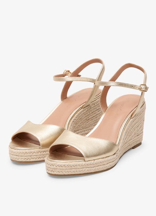 Phase Eight Espadrilles van leer met metallic finish - detail 4 goud
