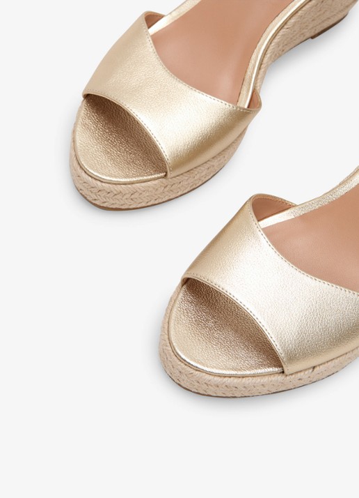 Phase Eight Espadrilles van leer met metallic finish - detail 6 goud