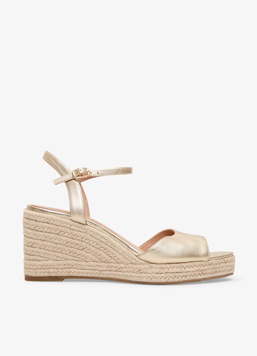 Phase Eight Espadrilles van leer met metallic finish