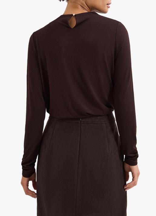 Phase Eight Etta top met plooidetail - achterkant 8 donkerbruin