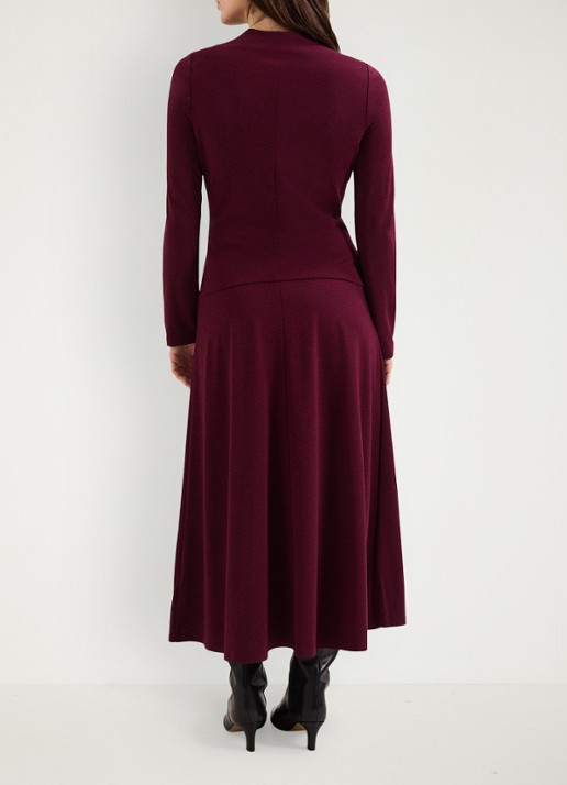 Phase Eight Eugenia midi jurk met plooien  - achterkant 3 burgundy