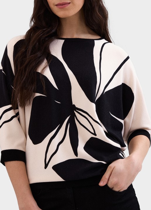 Phase Eight Faith Floral fijngebreide trui met print