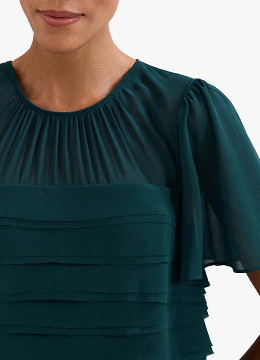 Phase Eight Fallon mini jurk met plooien - detail 4 zeegroen