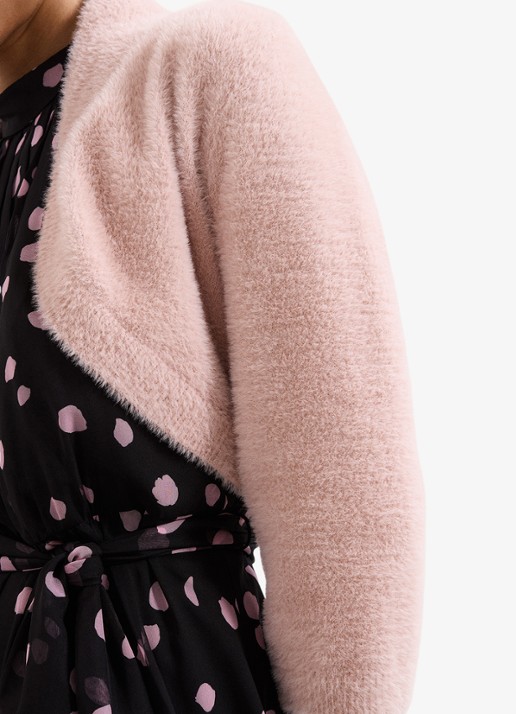 Phase Eight Fay fijngebreide bolero - detail 3 oudroze