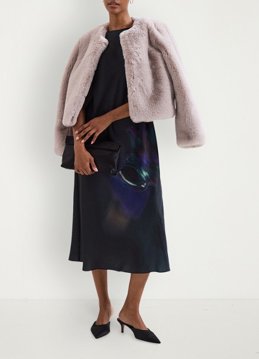 Phase Eight Felicity midi jurk met print - detail 5 zwart