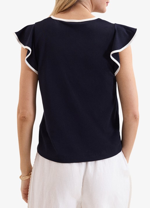 Phase Eight Fleur top van katoen - achterkant donkerblauw