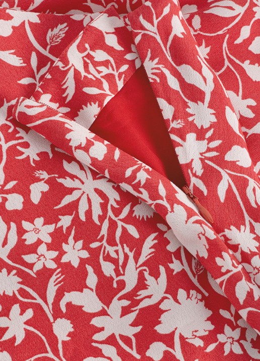 Phase Eight Floral midi rok met bloemenprint - detail 7 rood