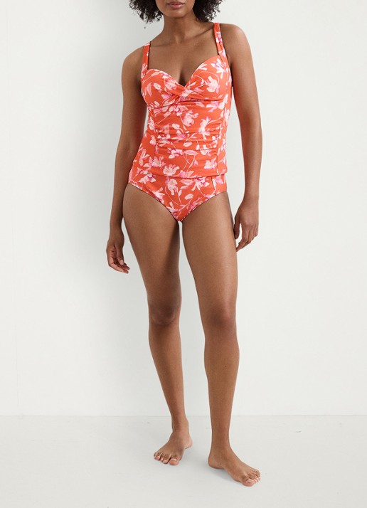 Phase Eight  Floral tankini met print - voorkant 7 orange