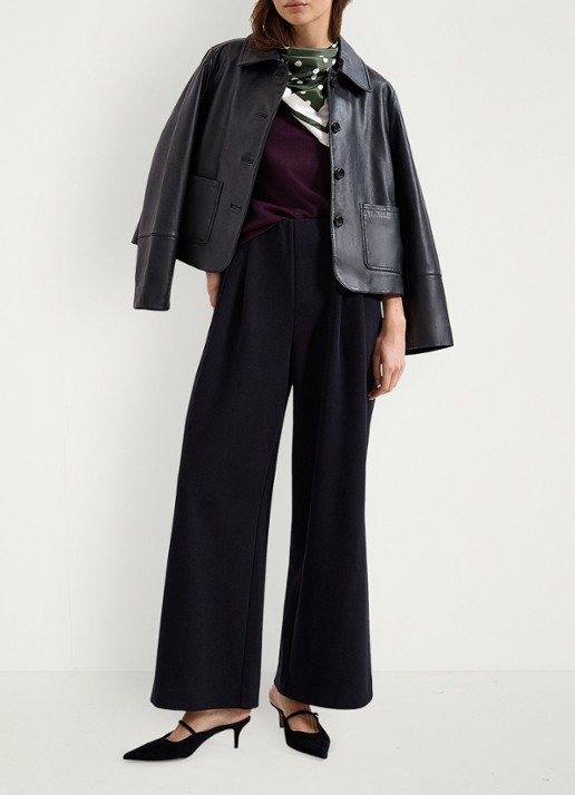 Phase Eight Florence high waist pantalon met plooien - voorkant 2 zwart