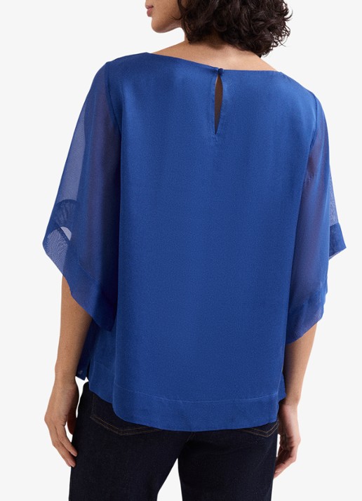 Phase Eight Florence tuniek van zijde - achterkant blauw