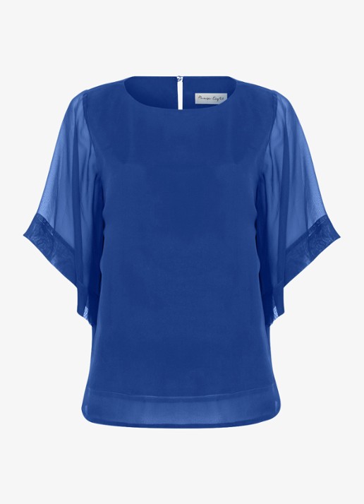 Phase Eight Florence tuniek van zijde - voorkant 2 blauw