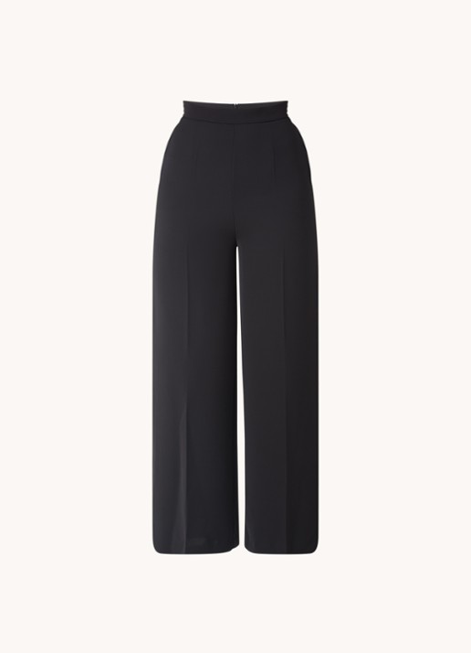 Phase Eight Florentine high waist wide fit pantalon met steekzakken - voorkant 2 zwart