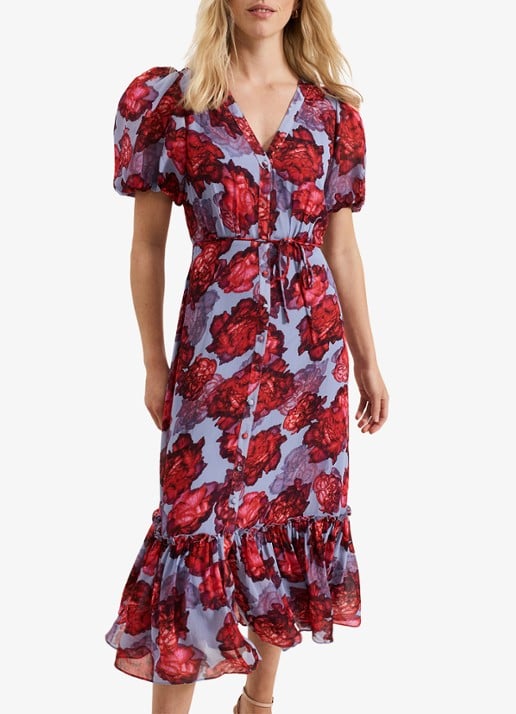 Phase Eight Francesca midi blousejurk met bloemenprint