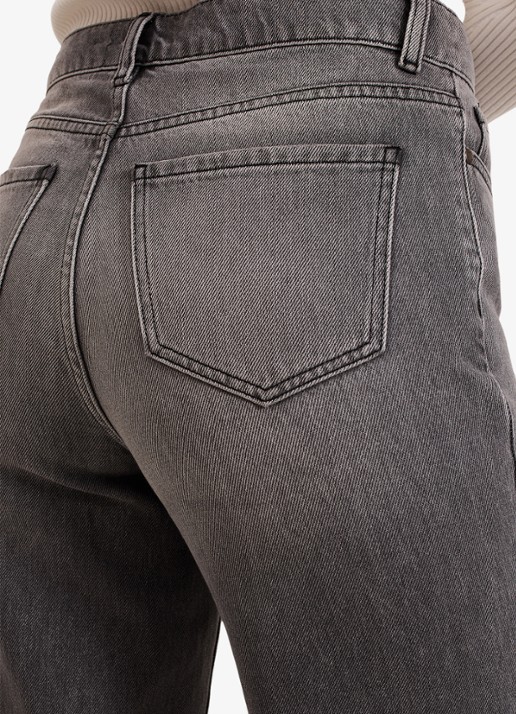 Phase Eight Frankie hiigh waist straight leg jeans met steekzakken - detail 3 donkergrijs