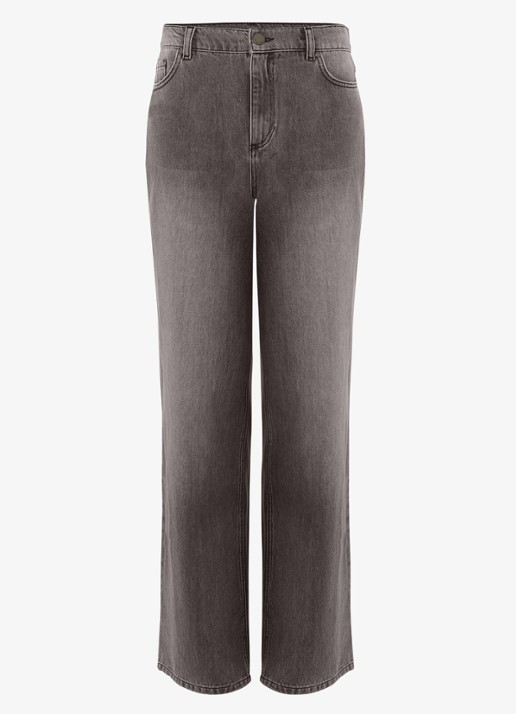 Phase Eight Frankie hiigh waist straight leg jeans met steekzakken - voorkant 7 donkergrijs