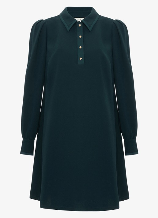 Phase Eight Gina mini tuniekjurk met ballonmouw - voorkant 2 groen