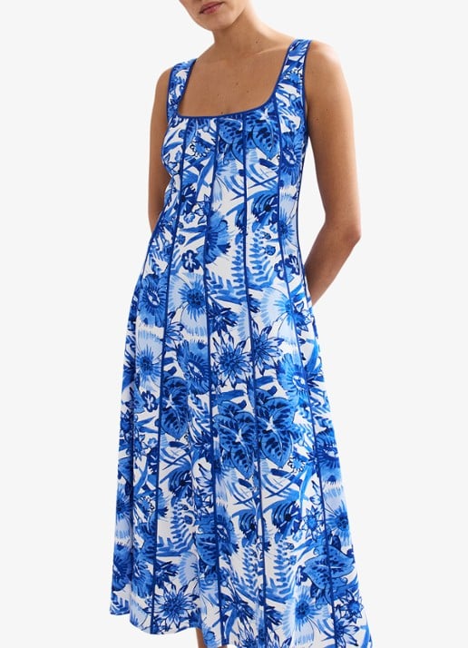 Phase Eight Goldie mouwloze midi jurk met bloemenprint
