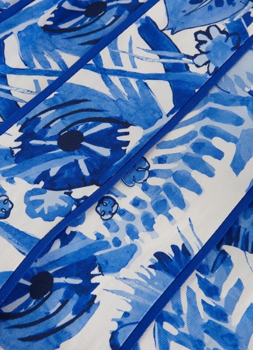 Phase Eight Goldie mouwloze midi jurk met bloemenprint - detail 5 blauw