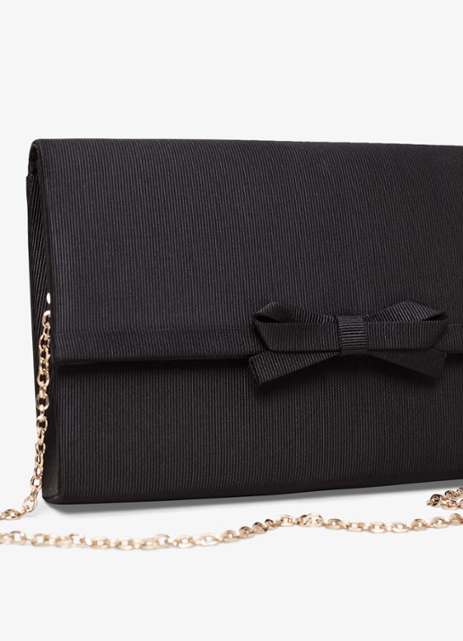 Phase Eight Grosgrain clutch met afneembare schouderriem - detail 4 zwart