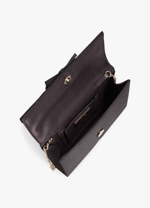 Phase Eight Grosgrain clutch met afneembare schouderriem - detail 5 zwart