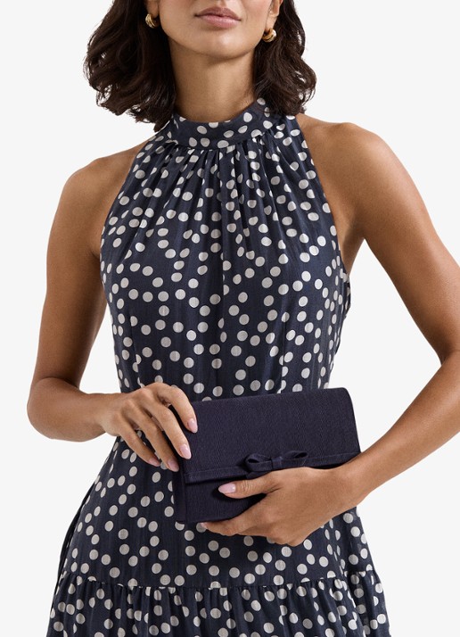 Phase Eight Grosgrain clutch met strikdetail  - detail 3 donkerblauw