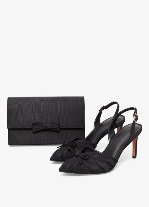 Phase Eight Grosgrain slingback met strikdetail - detail 6 zwart