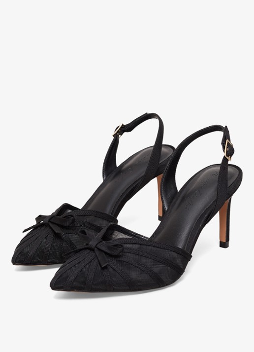 Phase Eight Grosgrain slingback met strikdetail - voorkant 3 zwart