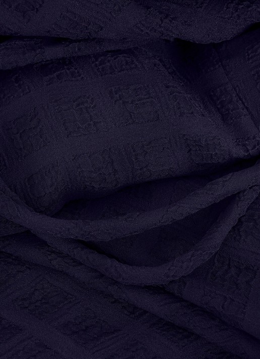 Phase Eight Gwen midi jurk met structuur en strikceintuur - detail 4 donkerblauw