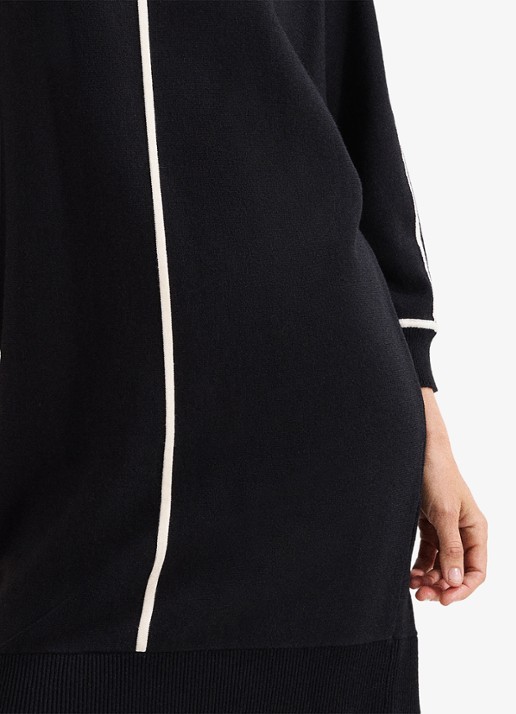 Phase Eight Hallie mini fijngebreide trui-jurk met gestreept detail - detail 6 zwart