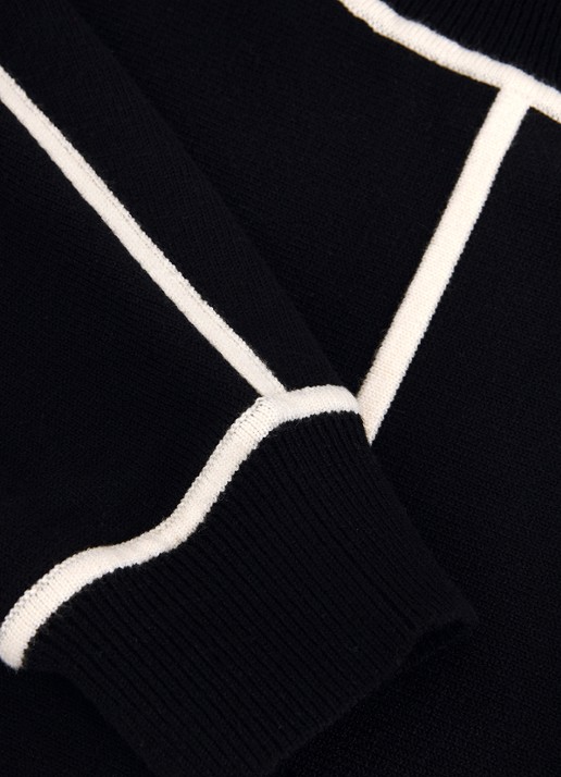 Phase Eight Hallie mini fijngebreide trui-jurk met gestreept detail - detail 8 zwart