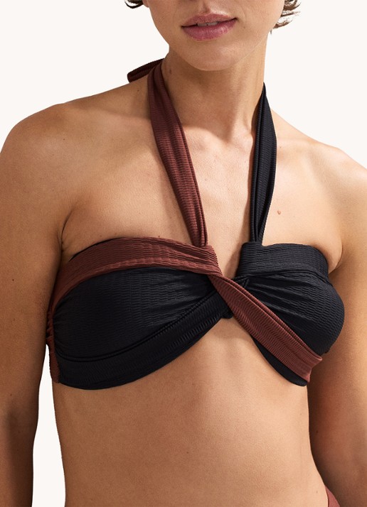 Phase Eight Halter bikinitop met structuur - detail 5 zwart