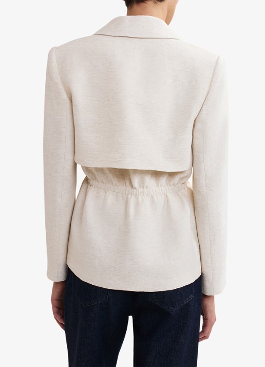 Phase Eight Harlow blazer in linnenblend met structuur - achterkant beige