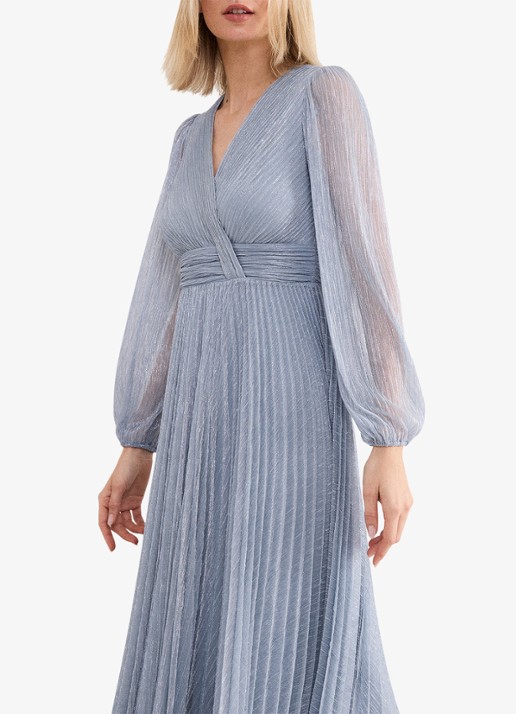 Phase Eight Harper midi jurk met lurex - detail 6 lichtblauw