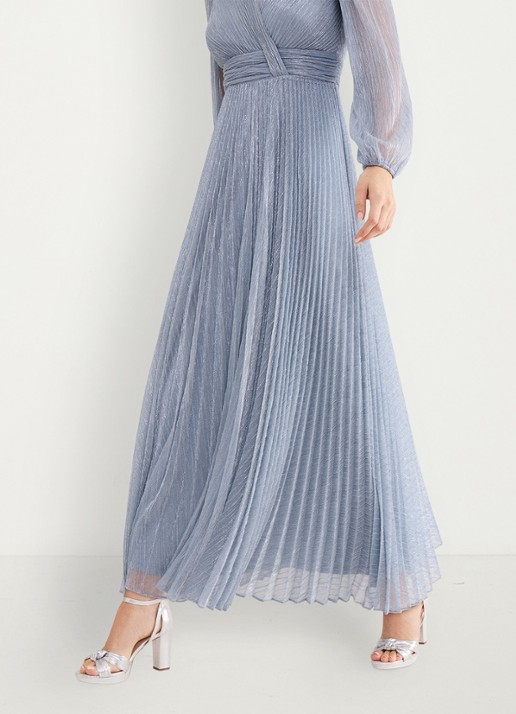 Phase Eight Harper midi jurk met lurex - detail 7 lichtblauw