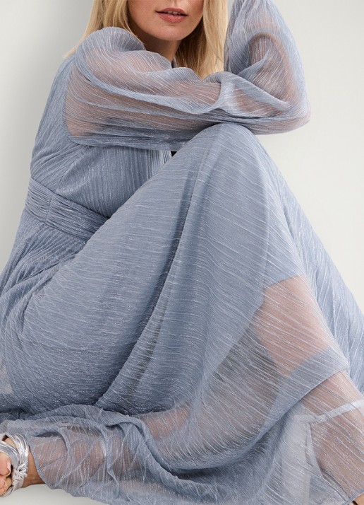 Phase Eight Harper midi jurk met lurex - detail 8 lichtblauw