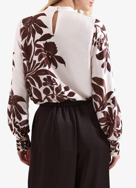 Phase Eight Hattie tuniek met cut-out detail en print - achterkant bruin
