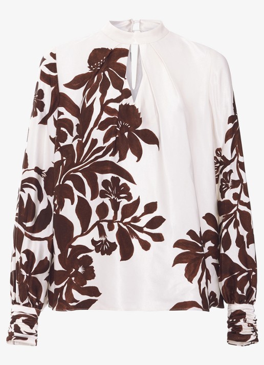 Phase Eight Hattie tuniek met cut-out detail en print - voorkant 2 bruin
