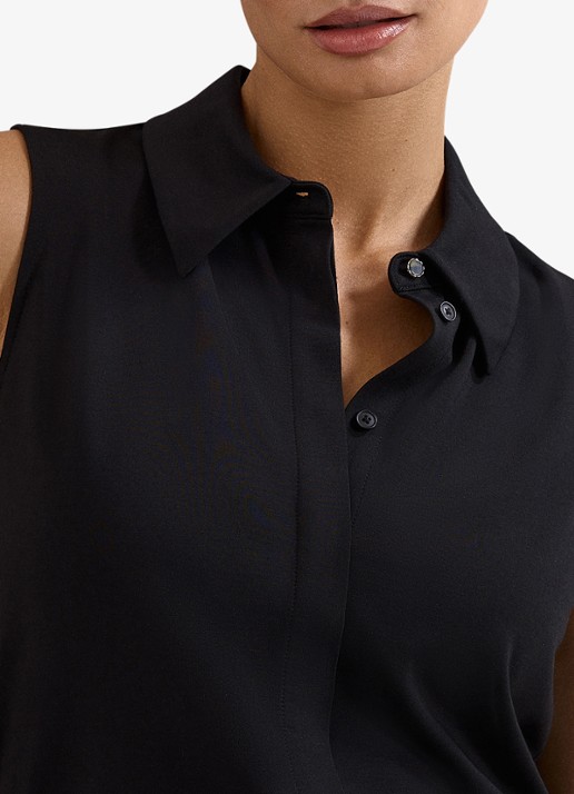 Phase Eight Helena blouse met kraag - detail 5 zwart