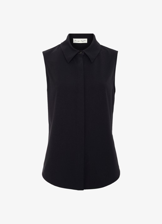 Phase Eight Helena blouse met kraag - voorkant zwart