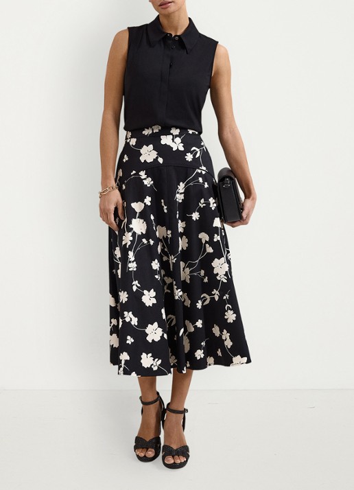 Phase Eight Helena blouse met kraag - voorkant 2 zwart