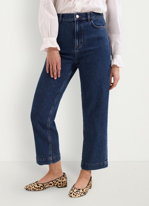Phase Eight High waist cropped straight fit jeans met steekzakken