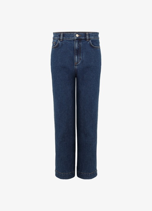 Phase Eight High waist cropped straight fit jeans met steekzakken - voorkant 7 denim
