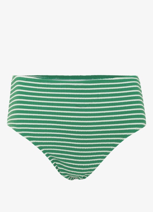 Phase Eight High waisted bikinislip met streepprint - voorkant groen