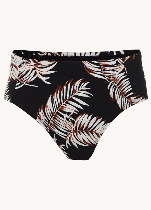 Phase Eight Hipster bikinislip met bladprint - voorkant zwart