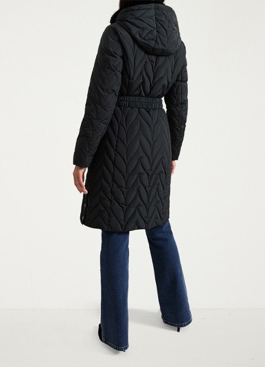 Phase Eight Hollie longline puffer jas met ceintuur  - achterkant 3 groen