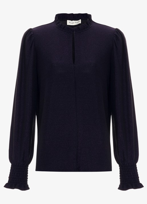 Phase Eight Imogen top met lurex - voorkant 7 paars
