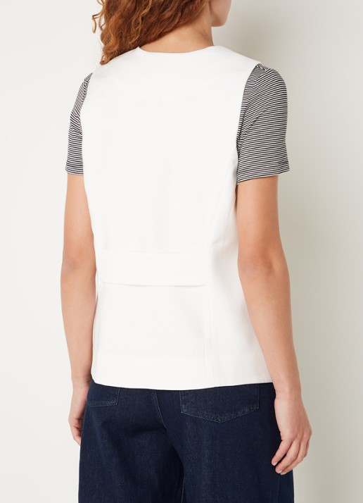 Phase Eight Inara gilet met klepzakken - achterkant gebroken wit